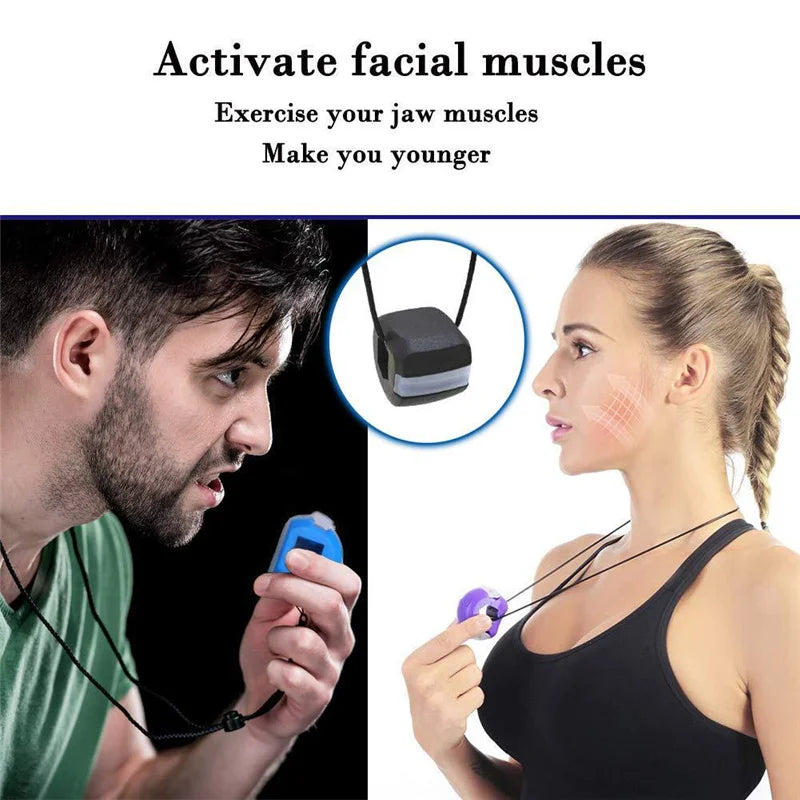 💥 Appareil de musculation de la mâchoire – Balle fitness visage anti-âge (silicone alimentaire)