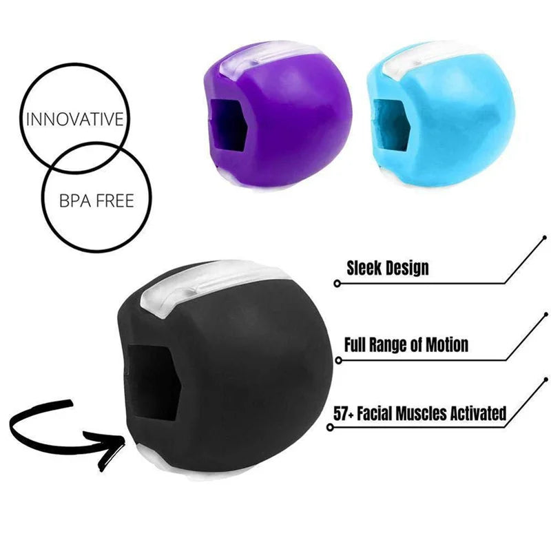 💥 Appareil de musculation de la mâchoire – Balle fitness visage anti-âge (silicone alimentaire)