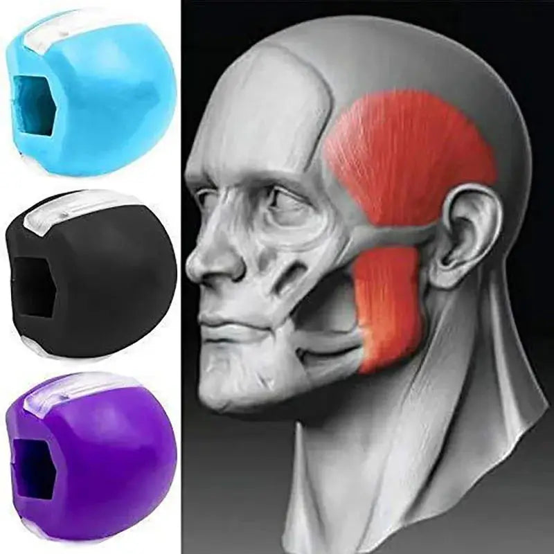 💥 Appareil de musculation de la mâchoire – Balle fitness visage anti-âge (silicone alimentaire)