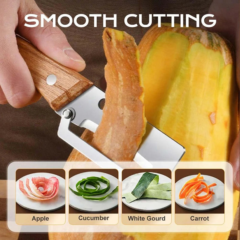🥕 Éplucheur Multifonction en Bois – Fruits & Légumes