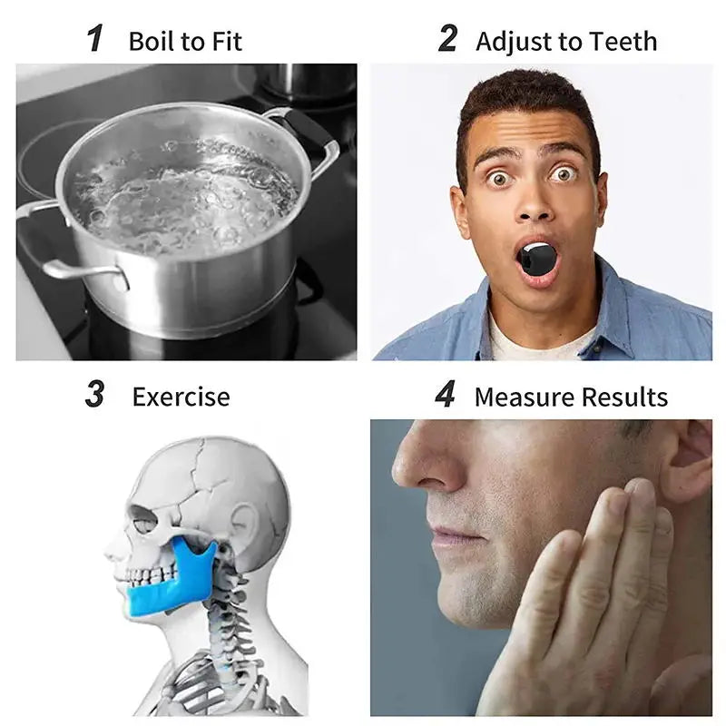 💥 Appareil de musculation de la mâchoire – Balle fitness visage anti-âge (silicone alimentaire)