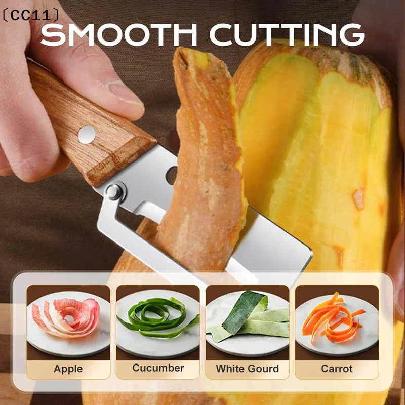 🥕 Éplucheur Multifonction en Bois – Fruits & Légumes