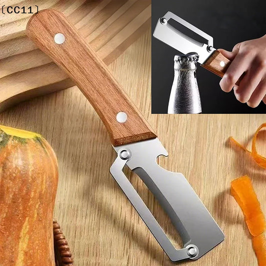 🥕 Éplucheur Multifonction en Bois – Fruits & Légumes